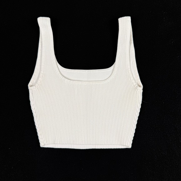 Babaton Sculpt Knit Tank Top White Womens 2XS Cropped - Picture 3 of 6